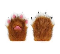 hbbhml Faux Fur Fur Cat Claw Gloves Fox Paws Mittens, Fox, One Size
