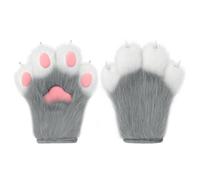 hbbhml Faux Fur Plush Furry Cat Claw Gloves Fursuit Animal Fox Paws Mittens Halloween Cosplay Costume Accessories for Adult