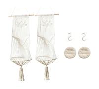 HBBursts 2 Pack Rope Macrame Plant Hanger Indoor Hanging Planter Basket With Hook, Pot Not Include, Cat Hammock Handwoven Tassel Swing Bed For Room Decor(D,2pack)