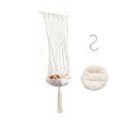 HBBursts 2 Pack Rope Macrame Plant Hanger Indoor Hanging Planter Basket With Hook, Pot Not Include, Cat Hammock Handwoven Tassel Swing Bed For Room Decor(C,1PACK)