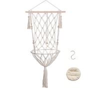 HBBursts 2 Pack Rope Macrame Plant Hanger Indoor Hanging Planter Basket With Hook, Pot Not Include, Cat Hammock Handwoven Tassel Swing Bed For Room Decor(B,1PACK)