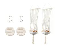 HBBursts 2 Pack Rope Macrame Plant Hanger Indoor Hanging Planter Basket With Hook, Pot Not Include, Cat Hammock Handwoven Tassel Swing Bed For Room Decor(C,2pack)