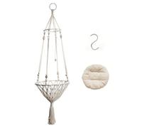 HBBursts 2 Pack Rope Macrame Plant Hanger Indoor Hanging Planter Basket With Hook, Pot Not Include, Cat Hammock Handwoven Tassel Swing Bed For Room Decor(A,1PACK)