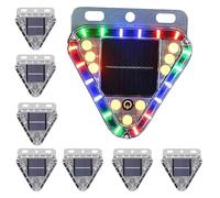 HBBursts 2PCS 5" Solar Dusk To Dawn Motion Car Flash LED Rear Light, 12V-24V Warning Flashing Security, Lamp Outdoor Emergency Use For Truck, Motorcycle Bike(8pack,Magnetic Bracket)