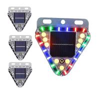 HBBursts 2PCS 5" Solar Dusk To Dawn Motion Car Flash LED Rear Light, 12V-24V Warning Flashing Security, Lamp Outdoor Emergency Use For Truck, Motorcycle Bike(4pack,Magnetic Bracket)