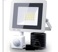 HBBursts 6500K LED Motion Sensor Lamp,Dusk To Dawn Outdoor Auto ON/Off Induction Lamp,IP65 Rainproof Work Light For Yard Patio Porch Doorway Wall(Withe,50W)