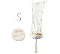 HBBursts Cat Swing, Woven Cotton Rope Pet Baskets, Decorative Macrame Hammock Climbing Bed, Storage For Indoor Cats Pets Cradle Window Perch(C,1PACK)