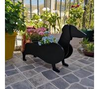 HBBursts Cute PVC Garden Dog Flower Planter,DIY Decoration Gift For Pet Lovers,Storage Container Indoor/Outdoor Animal Shaped Pot, Westie, Collie, Pug, Samoan(Dachshund,13x9in)
