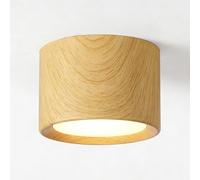 HBBursts LED Ceiling Light Round Surface Mount Downlight, Wood Grain Finish Energy Saving Lamp, No Cut Hole for Kitchen Balcony Closet(Neutral Light,7W (75mm))