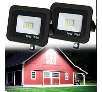 HBBursts LED Security Light Outdoor With PIR Sensor, LED Parking Lot Light, 6500K IP66Waterproof, Super Bright Flood Light, For Garage,Yard,Entryway Light(10w,2pack)