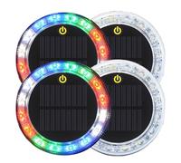 HBBursts Mini Solar Flashing Lights Outdoor, Vehicle Lorry Strobe Waterproof Warning Wall Light Bright For Garden Patio Yard Front Door Home(4pack,Magnetic)