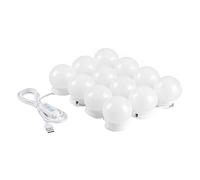 HBBursts Mirror Lights Stick On 12 Bulbs,LED Makeup for Dressing Table, USB Cable Adjustable Cold&Warm Lighting, Vanity Make Up Light for Bathroom Bedroom(12-Light)