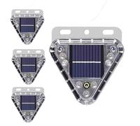 HBBursts Solar Wire-Free Strobe Warning Light, Super Bright Emergency Magnetic, Smart Sensor Flashing Barricade Safety Road Construction Traffic Waterproof(4pack,Magnetic Bracket)