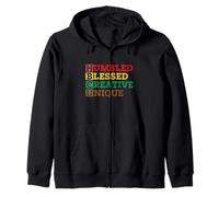 HBCU Humbled Blessed Creative Unique - African Pride Zip Hoodie