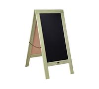 HBCY Creations A-Frame Chalkboard - Rustic Green - Large Rustic Café Blackboard with Wooden Frame & Non-Porous Writing Surface - for Shops, Events, or Parties - 20 x 40/51 x 102cm