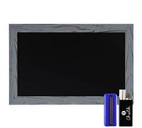 HBCY Creations Magnetic Wall Chalkboard - Grey - Small Rustic Blackboard with Wooden Frame & Non-Porous Writing Surface - for Homes, Businesses, or Events - 11 x 17" / 28 x 43cm