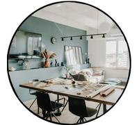 HBCY Creations Round Wall Mirror - 16" / 40.6cm, Black Frame - Silver Backed Mirror with Metal Frame - Shatter Resistant, Safe Hanging - Minimalist Design for Entryway, Bathroom, Living Room & More