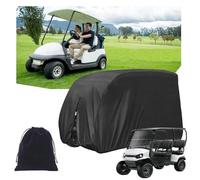 HBDSMLPL Golf Cart Covers 2 Passenger 420D Outdoor Polyester Oxford Waterproof Club Car Golf Cart Cover for Most Standard 2+2 Seater Golf Cart,Club Car,Protects Your Car from Wind and Rain,Black