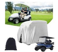HBDSMLPL Golf Cart Covers 2 Passenger 420D Outdoor Polyester Oxford Waterproof Golf Cart Covers 2 Passenger for Most Standard 2+2 Seater Golf Cart, Club Car,with PA Coating,Storage Bag,silver