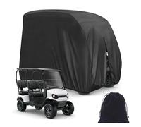 HBDSMLPL Golf Cart Covers 2 Passenger 420D Outdoor Polyester Oxford Waterproof Golf Cart Covers 2 Passenger for Most Standard 2+2 Seater Golf Cart, Club Car,with PA Coating,Storage Bag,Black
