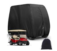 HBDSMLPL Golf Cart Covers 2 Passenger 420D Outdoor Polyester Oxford Waterproof Golfcart Covers 4 Passenger for Most Standard 2+2 Seater Golf Cart,Club Car,Protects Your Car from Wind and Rain,Black