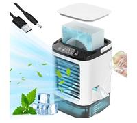 HBDSMLPL With Ice Box Ice Fan, Ice Fan 3 Speeds and 7-Color LED Cryo Cooler Portable AC Air Conditioner for Bedroom