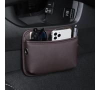 HBDTNTKF Car Seat Side Pocket For Mini Cooper One S R50 R53 R56 R60 F55 F56 R58 R5, PU Leather Seats Gap Storage Bag Multi-Function Hanging Organizer Phone Keys Interior Accessories,D/Brown