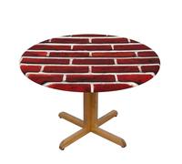 HBDVHZ Brick Red Stone Print Oxford Fabric Round Tablecloth For Kitchen Restaurant,Tabletop Decoration,90 Cm