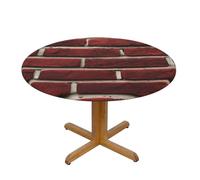 HBDVHZ Brick Red Stone Print Oxford Fabric Round Tablecloth For Kitchen Restaurant,Tabletop Decoration,100 Cm