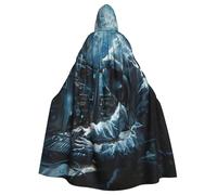 HBDVHZ Full Length Hacker Attack Print Hooded Cloak For Adults,Carnival Cape,Masquerade Costume,Unisex