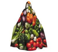 HBDVHZ Full Length Introduction Of Various Vegetables Print Hooded Cloak For Adults,Carnival Cape,Masquerade Costume,Unisex