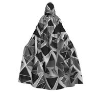 HBDVHZ Full Length Silver Geometric Figure Print Hooded Cloak For Adults,Carnival Cape,Masquerade Costume,Unisex