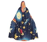 HBDVHZ Full Length Starry Sky Universe Space Print Hooded Cloak For Adults,Carnival Cape,Masquerade Costume,Unisex