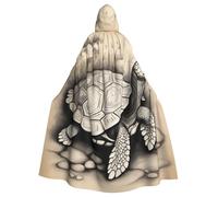 HBDVHZ Full Length Turtle Write Print Hooded Cloak For Adults,Carnival Cape,Masquerade Costume,Unisex