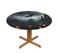 HBDVHZ Halloween Flying Bats 4 Print Oxford Fabric Round Tablecloth For Kitchen Restaurant,Tabletop Decoration,100 Cm