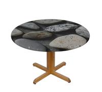 HBDVHZ Pebble Stone Pattern Print Oxford Fabric Round Tablecloth For Kitchen Restaurant,Tabletop Decoration,110 Cm