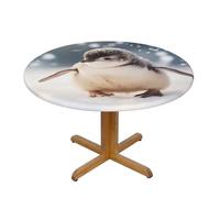 HBDVHZ Young Penguin Print Oxford Fabric Round Tablecloth For Kitchen Restaurant,Tabletop Decoration,140 Cm