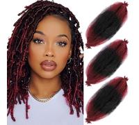 Hbegant Afro Twist Hair 12 Inch 3 Packs Pre-Foamed Afro Twist Hair Extensions Pre Twisted Pre Strung for Soft Hair Extensions 30.5 Inches 3 Pieces 1B/B