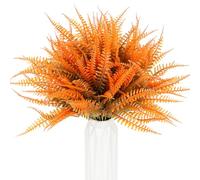 HBell 12Pcs Autumn Artificial Plants,Outdoors Artificial Fall Plants,UV-Resistant Shrubs Plants Autumn Plastic Shrubs for Fall Home Garden Porch Decoration Thanksgiving Halloween Decor (Autumn plant)