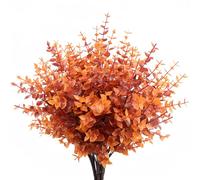HBell 6Pcs Autumn Artificial Plants,Outdoors Artificial Fall Plants,UV-Resistant Shrubs Plants for Fall Home Garden Porch Decoration Thanksgiving Halloween Decor (autumn plant)