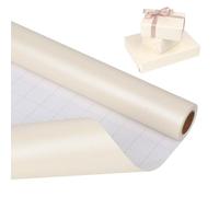 HBell Off White Wrapping Paper Roll,43cm x 10m Pearly Lustre Solid Color Matte Wrapping Paper,Pearlescent Kraft Gift Wrap for Birthday,Wedding,Baby Shower,Bridal Shower,Christmas