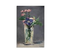 HBEOOP Édouard Manet Famous Paint (Pinks And Clematis in A Crystal Vase) Print Poster Canvas Wall Art Decorative Bedroom Modern Home Print Picture Artworkss 12x18inch(30x45cm)