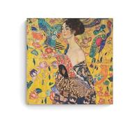 HBEOOP Gustav Klimt Famous Paint (Lady with Fan) Print Poster Canvas Painting Wall Art Decorative Picture Prints Modern Decor 16x16inch(40x40cm)