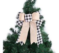 Hberchic Christmas Tree Decorations Composite Fashion Linen Christmas | Ribbon Boutique Ribbon Decoration Tree Printing 2m Durable Reusable Festive Decorations for Every Year