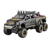 HBEUBUOEB Pre Built Scaled Model 1:24 For F150 Raptor Diecast Metal Model Car With Sound And Light Simulation Replicas(BLACK)