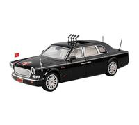 HBEUBUOEB Pre Built Scaled Model 1:24 For Hongqi L5 Alloy Limousine Luxy Diecast Model 70th Anniversary Parade Car Pull Back With Sound And Light Simulation Replicas(Black)