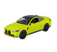 HBEUBUOEB Pre Built Scaled Model 1:32 For M4 Luxury Alloy Sedan Model Simulated Sound And Light Four Wheel Shock Absorption Strong Force Recovery Simulation Replicas(Yellow with box)