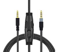 HBFQMDJLX Replacement Audio Cable for HyperX Cloud Alpha/S/Mix & Logi G633/G933 | 2m/6.6 ft with in-Line Volume Control & Mute Button, 3.5mm 4-Pole Gold Plated