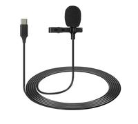 HBFQMDJLX USB-C Lavalier Microphone, 360° Omnidirectional Condenser Mic for Crystal Clear Recording on Smartphone/PC, Metal Build for Vlog, Interview, Online Class