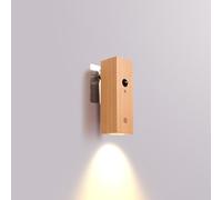 HBGFHG LED Motion Sensor Night Light Battery Operated Wall Spotlight USB Rechargeable Magnetic Light with Warm White Light for Kids Room Picture Bathroom Cabinet